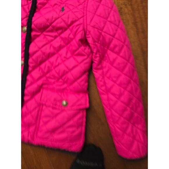 Polo Ralph Lauren Girls Size M 8-10 Pink And Blue quilted Coat - Picture 5 of 8